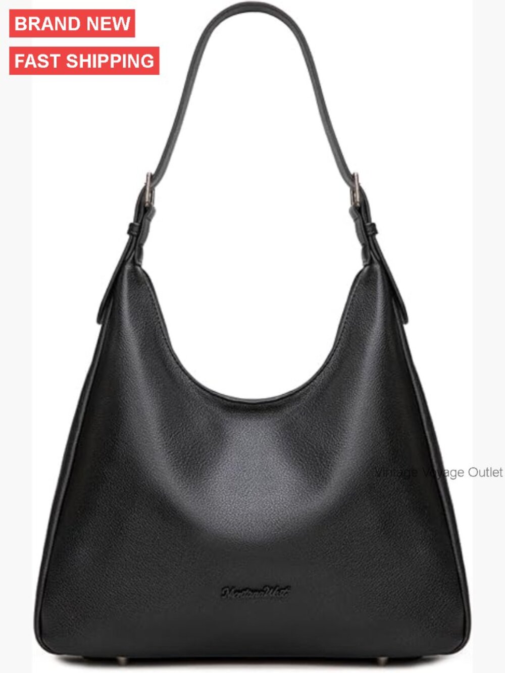 Slouchy Hobo Shoulder Bag, 13 Inch PU Leather, Multi-Pocket Handbag